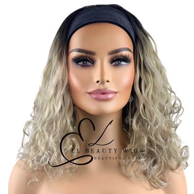 WIG | Blonde Wig | Headband Wig | Natural-Looking Wig for Women | Easy Wear Human Hair Blend Wig