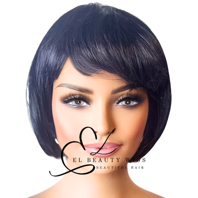 WIG | Black Wig | Short Black Wig | Natural-Looking Wig for Women | Easy Wear Synthetic Wig