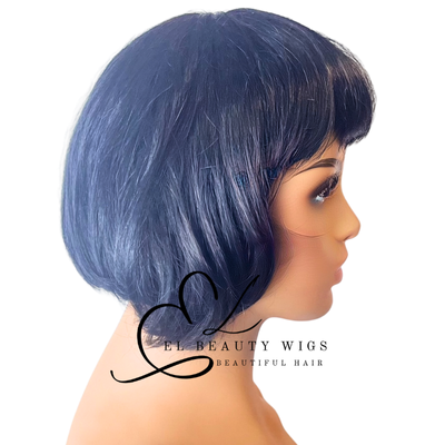 WIG | Black Wig | Short Black Wig | Natural-Looking Wig for Women | Easy Wear Synthetic Wig