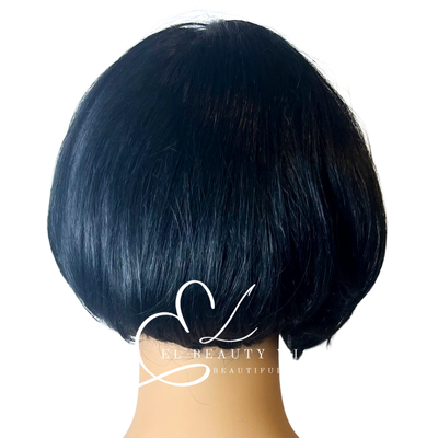 WIG | Black Wig | Short Black Wig | Natural-Looking Wig for Women | Easy Wear Synthetic Wig
