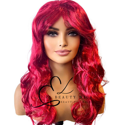 WIG | Red Wig | Costume Wig | Natural-Looking Wig for Women | Easy Wear Synthetic Wig