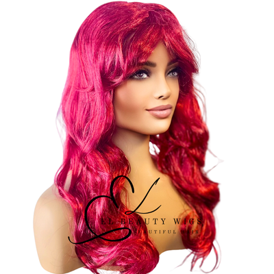 WIG | Red Wig | Costume Wig | Natural-Looking Wig for Women | Easy Wear Synthetic Wig