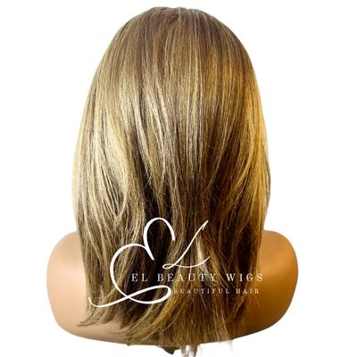 WIG | Blonde Wig | Natural-Looking Wig for Women | Easy Wear Human Hair Blend Wig