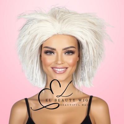 WIG | White Wig | Costume Wig | Natural-Looking Wig for Women | Easy Wear Synthetic Wig