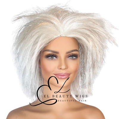 WIG | White Wig | Costume Wig | Natural-Looking Wig for Women | Easy Wear Synthetic Wig