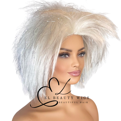 WIG | White Wig | Costume Wig | Natural-Looking Wig for Women | Easy Wear Synthetic Wig