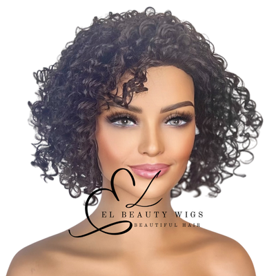 WIG | Black Wig | Curly Black Wig | Natural-Looking Wig for Women | Easy Wear Synthetic Wig