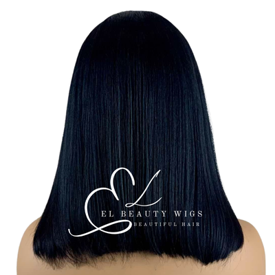 WIG | Black Wig | Headband Wig | Natural-Looking Wig for Women | Easy Wear Human Hair Blend Wig