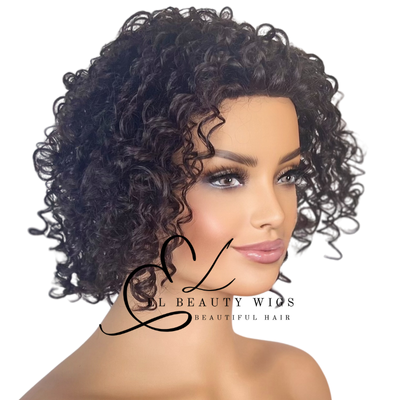 WIG | Black Wig | Curly Black Wig | Natural-Looking Wig for Women | Easy Wear Synthetic Wig