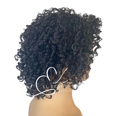 WIG | Black Wig | Curly Black Wig | Natural-Looking Wig for Women | Easy Wear Synthetic Wig