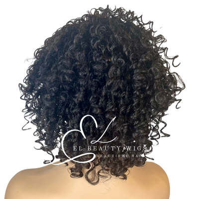 WIG | Black Wig | Curly Black Wig | Natural-Looking Wig for Women | Easy Wear Synthetic Wig