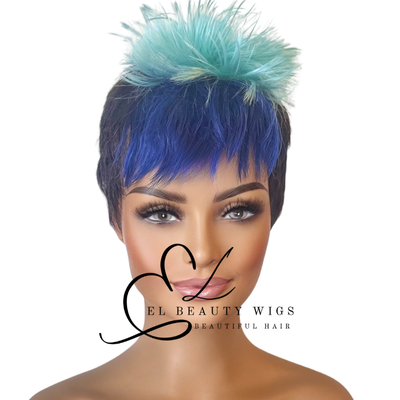 WIG | Blue Wig | Costume Wig | Natural-Looking Wig for Women | Easy Wear Synthetic Wig