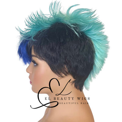WIG | Blue Wig | Costume Wig | Natural-Looking Wig for Women | Easy Wear Synthetic Wig
