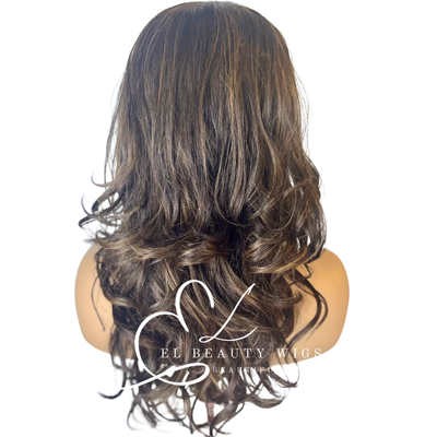 WIG | Brown Wig | Long Curly Wig | Long Brown Wig | Natural-Looking Wig for Women | Easy Wear Synthetic Wig