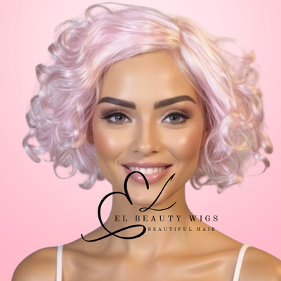 WIG | Pink Wigs | Costume Wigs | Natural-Looking Wig for Women | Easy Wear Synthetic Wig