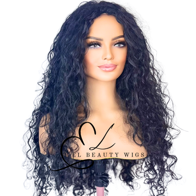 WIG | Black Wig | Long Black Curly Wig | Curly Wig | Long Black Wig | Natural-Looking Wig for Women | Easy Wear Synthetic Wig