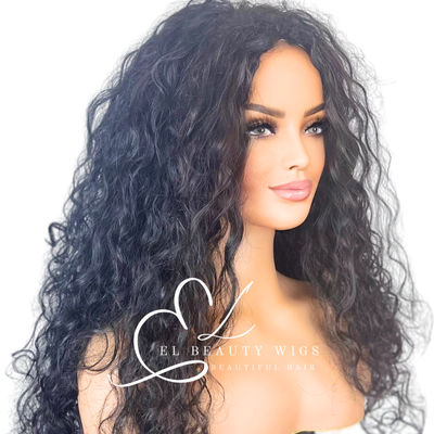 WIG | Black Wig | Long Black Curly Wig | Curly Wig | Long Black Wig | Natural-Looking Wig for Women | Easy Wear Synthetic Wig
