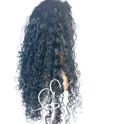 WIG | Black Wig | Long Black Curly Wig | Curly Wig | Long Black Wig | Natural-Looking Wig for Women | Easy Wear Synthetic Wig