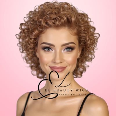 WIG | Red Wig | Light Auburn Wig | Curly Wig | Natural-Looking Wig for Women | Easy Wear Synthetic Wig