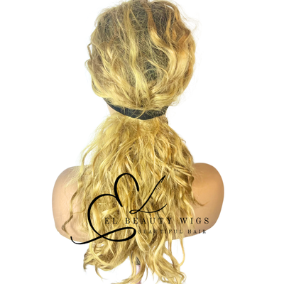 WIG | Hat Wig | Golden Blonde Wig | Natural-Looking Wig for Women | Easy Wear Synthetic Wig | Hat Wig