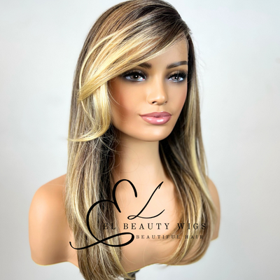 Estee - 18" Human Hair Blend Lace Front WIG