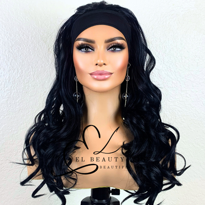 Katherine - 22" Human Hair Blend Headband WIG