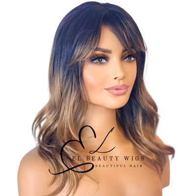 WIG | Black Wig | Ombre Wig | Natural-Looking Wig for Women | Easy Wear Synthetic Wig