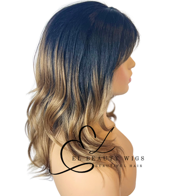 WIG | Black Wig | Ombre Wig | Natural-Looking Wig for Women | Easy Wear Synthetic Wig