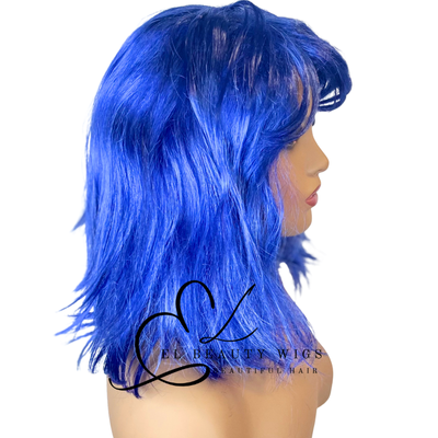 WIG | Blue Wig | Costume Wig | Natural-Looking Wig for Women | Easy Wear Synthetic Wig