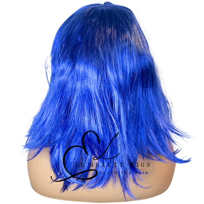WIG | Blue Wig | Costume Wig | Natural-Looking Wig for Women | Easy Wear Synthetic Wig