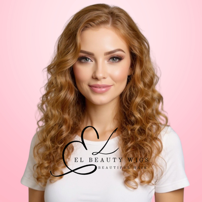 WIG | Strawberry Blonde Wig | Ginger Wig | Curly Blonde Wig | Natural-Looking Wig for Women | Easy Wear Synthetic Wig