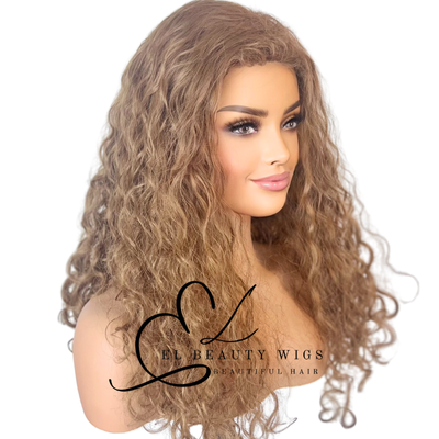 WIG | Strawberry Blonde Wig | Ginger Wig | Curly Blonde Wig | Natural-Looking Wig for Women | Easy Wear Synthetic Wig