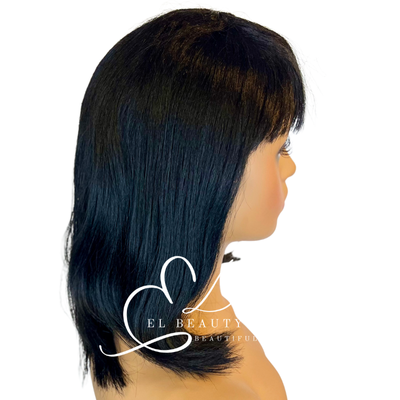 WIG | Black Wig | Wig with Bangs | Natural-Looking Wig for Women | Easy Wear Synthetic Wig