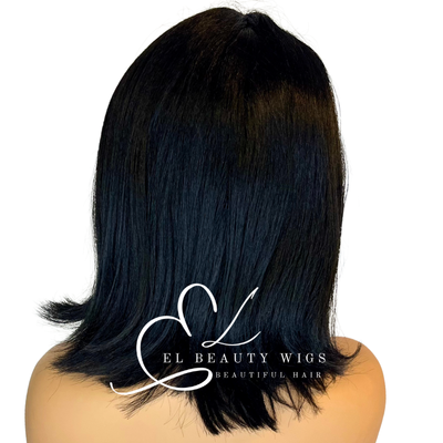 WIG | Black Wig | Wig with Bangs | Natural-Looking Wig for Women | Easy Wear Synthetic Wig