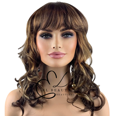 WIG | Golden Brown Wig | Natural-Looking Wig for Women | Easy Wear Synthetic Wig