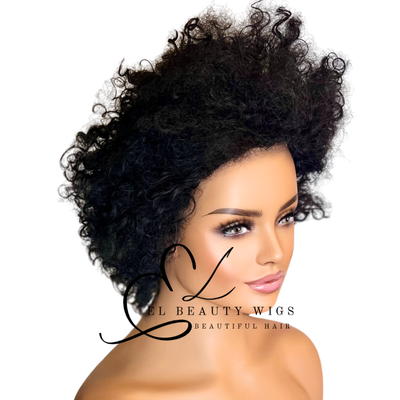 WIG | Black Wig | Short Black Wig | Costume Wig | Mad Scientist Wig | Natural-Looking Wig for Women | Easy Wear Synthetic Wig
