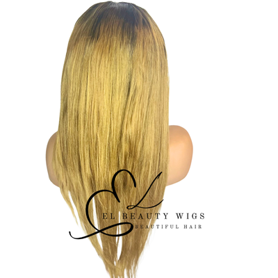 WIG | Golden Blonde Wig | Headband Wig | Natural-Looking Wig for Women | Easy Wear Human Hair Blend Wig