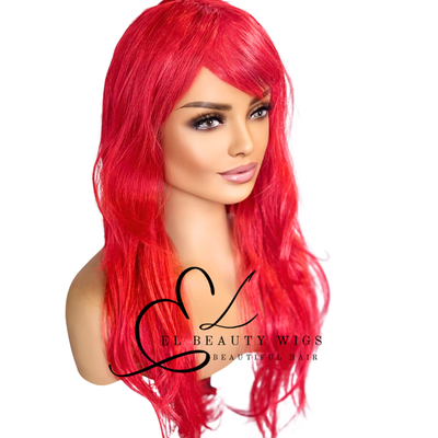 WIG | Red Wig | Costume Wig | Natural-Looking Wig for Women | Easy Wear Synthetic Wig