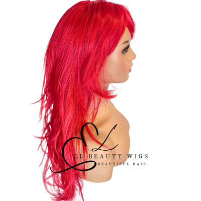 WIG | Red Wig | Costume Wig | Natural-Looking Wig for Women | Easy Wear Synthetic Wig