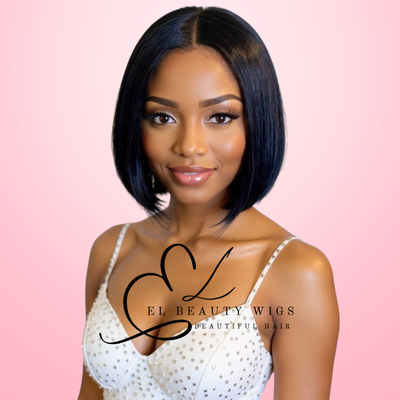 WIG | Black Wig | Short Black Wig | Natural-Looking Wig for Women | Easy Wear Synthetic Wig