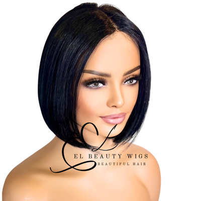 WIG | Black Wig | Short Black Wig | Natural-Looking Wig for Women | Easy Wear Synthetic Wig
