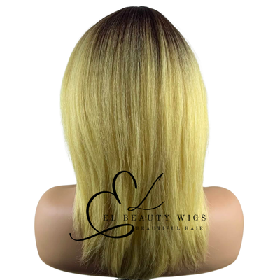 WIG | Golden Blonde Wig | Long Blonde Wig | Natural-Looking Wig for Women | Easy Wear Human Hair Blend Wig
