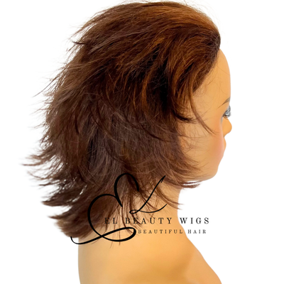 WIG | HALF-WIG | Deep Auburn Wig | Natural-Looking Wig for Women | Easy Wear Synthetic Wig