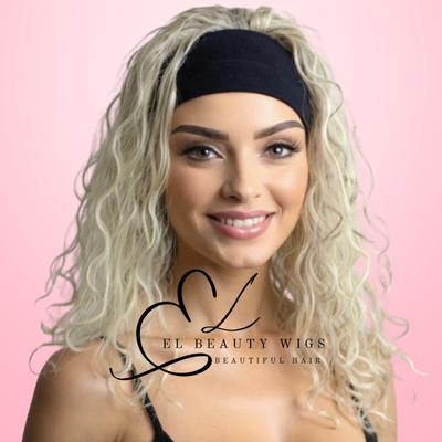 WIG | Platinum Blonde Wig | Headband Wig | Natural-Looking Wig for Women | Easy Wear Synthetic Wig