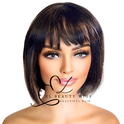 WIG | Black Wig | Black Wig with Highlights | Wig Natural-Looking Wig for Women | Easy Wear Synthetic Wig