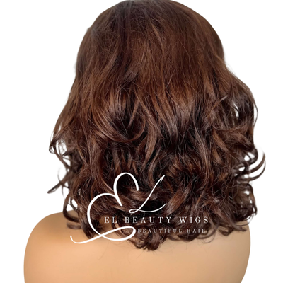 WIG | Deep Auburn Wig | Ginger Wig | Curly Wig | Natural-Looking Wig for Women | Easy Wear Synthetic Wig