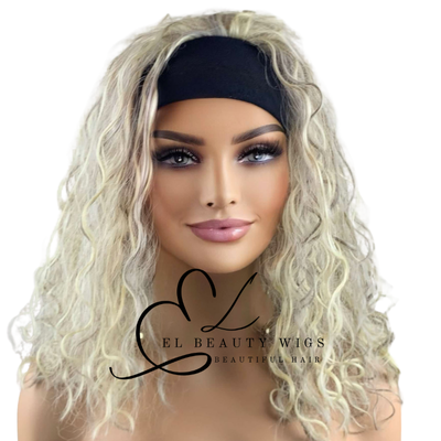 WIG | Platinum Blonde Wig | Headband Wig | Natural-Looking Wig for Women | Easy Wear Synthetic Wig