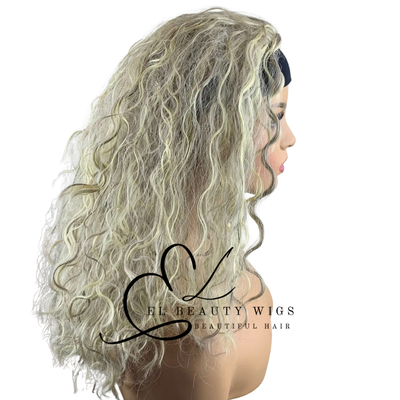 WIG | Platinum Blonde Wig | Headband Wig | Natural-Looking Wig for Women | Easy Wear Synthetic Wig