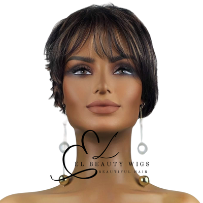 WIG | Brown Wig | Short Brown Wig | Natural-Looking Wig for Women | Easy Wear Synthetic Wig