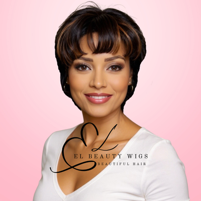 WIG | Black Wig | Black Wig With Highlights | Natural-Looking Wig for Women | Easy Wear Synthetic Wig